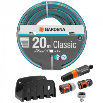 IS A PRACTICAL STARTER KIT DESIGNED FOR CONVENIENT AND TIDY GARDEN WATERING. THE