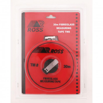 MITCO ROSS TAPE MEASURE FIBRE 30M BLACK OR RED.