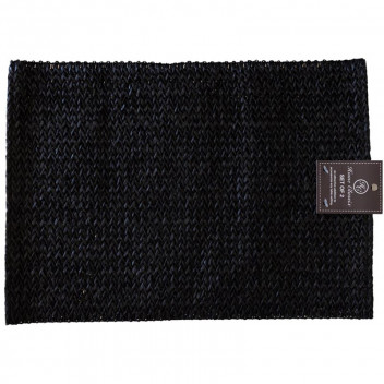 NATURALS BLACK WOVEN PLACEMATS 2PIECE