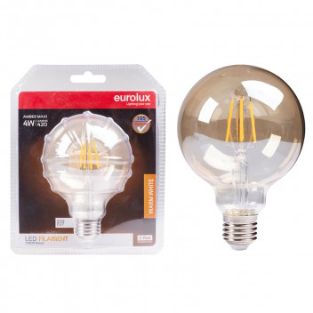 EUROLUX WARM WHITE LED FILAMENT MINI BULB E27 4W