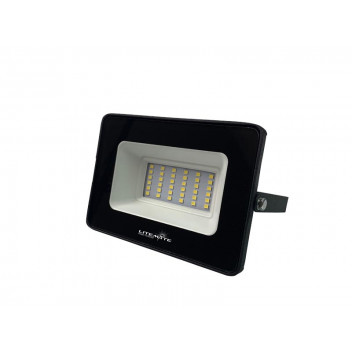 LITEMATE SLIMLINE 30WATT BLACK LED FLOOD LIGHT WITH DAY AND NIGHT SENSOR