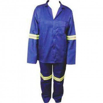 MAT-SAFE OVERALL CONTI SUIT WITH REFLECTIVE TAPE ROYAL BLUE 2PIECE SIZE 32