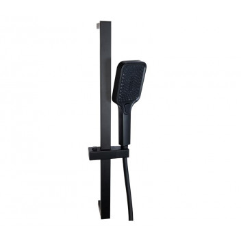 BLUTIDE RECTANGULAR 4-FUNCTION BLACK SHOWER RAIL SET