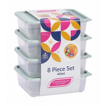 CONTOUR SAGE PLASTIC CONTAINER SET 4X425ML