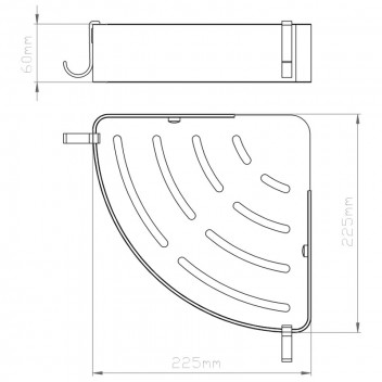 BLACK CORNER SHOWER SHELF