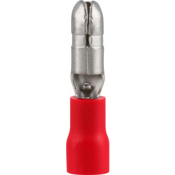 RUWAG RED TERMINAL CABLE PRE-INS BULLET MALE 4MM 8PER PACK