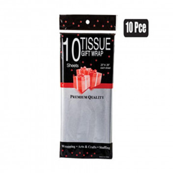 SILVER TISSUE PAPER 10X SHEETS 50X66CM