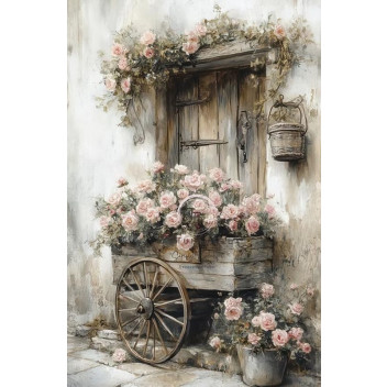 RUSTIC ROSE DECOUPAGE A4