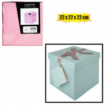 PASTEL GIFT BOX FLAT PACK 22X22X22CM