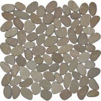 SLICED PEBBLE BEIGE TAN CREAM MOSAIC 300X300MM