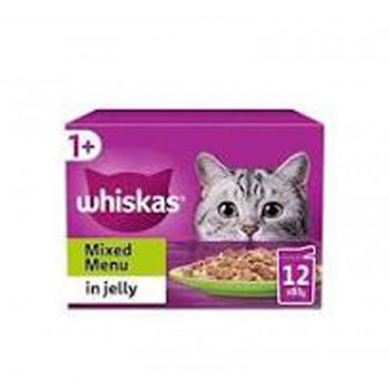 WHISKAS ADULT CAT FOOD MIX SELECTION IN JELLY 12X85G