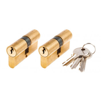 CYLINDER EURO J512BRCLAM BRASS 60MM 2PP JAGUAR