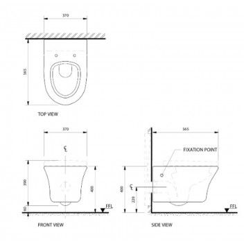 WHITE ECO DIPLOMATE WALL HUNG PAN