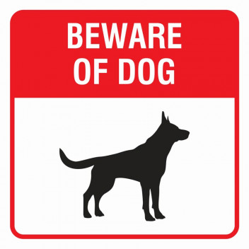 BEWARE OF DOG GENERIC SIGN 190X120MM