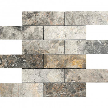 MYSTIC GREY SUBWAY POLISHED MOSAIC 300X300MM