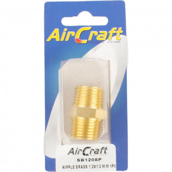 AIR CRAFT BRASS AIR CONNECTOR NIPPLE 1/2X1/2