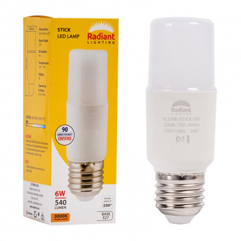 RADIANT LED STICK BULB E27 6W 540LM 3000K