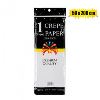 WHITE CREPE PAPER 50X200CM