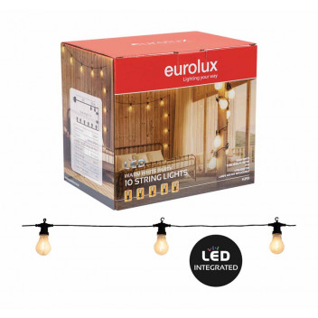 EUROLUX WARM WHITE LED 10 STRING LIGHT LIGHTS 3M