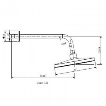 COBRA WALL MOUNTED CHROME ROUND LONG SHOWER ARM 331MM