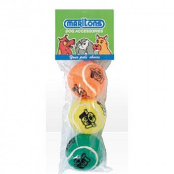 MARLTON TENNIS BALL PET TOY 3 PER PACK