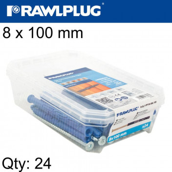 FRAME FIXING COUNTERSUNK HEAD WITH SCREW 8X100MM TUB 24PIECE