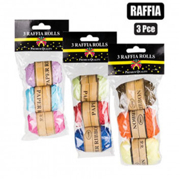 ASSORTED COLOURS RAFFIA TWINE PAPER 6PACK