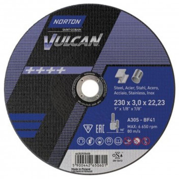 VULCAN CUTTING DISC METAL 230X3X22.23MM