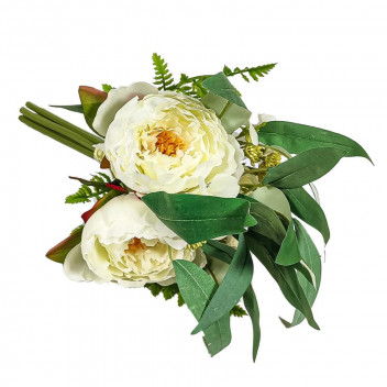 WHITE ROSE AND PEONY BOUQUET ARTIFICIAL FLOWER