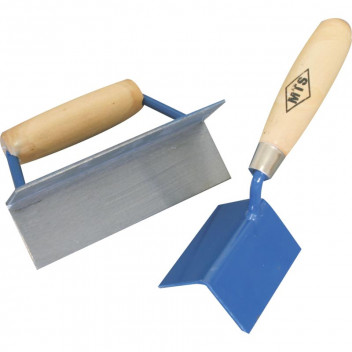 TROWEL CORNER OUTSIDE SHARP WOODEN HANDLE 75MM