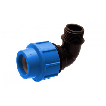 MALE ELBOW COMPRESSION HDPE 16BAR 25MM X 1\" 25MM