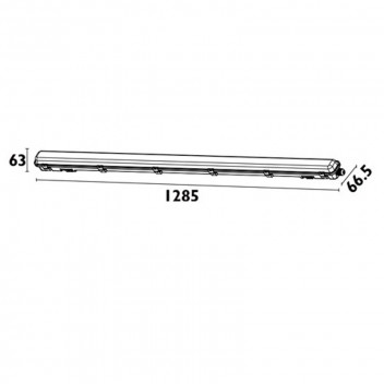 RADIANT 4FT VAPOUR PROOF KKB62 SINGLE LED FITTING