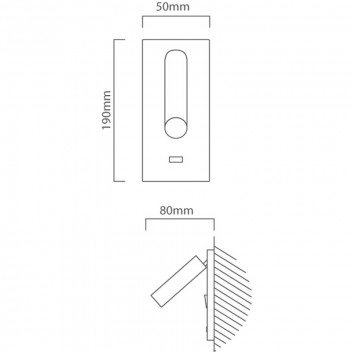 EUROLUX WALL LIGHT METAL WITH USB BLACK