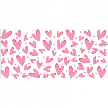 PINK HEARTS WRAP VINYL CRAFT UV DTF STICKER