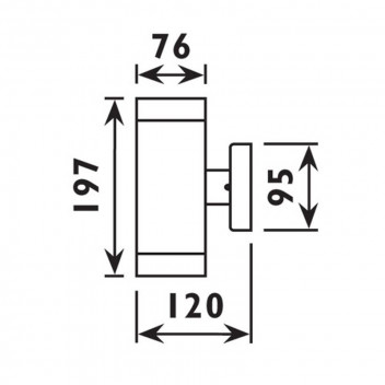 EUROLUX WALL LIGHT OUTDOOR BEAM 2LIGHT 240V ALUMINIUM