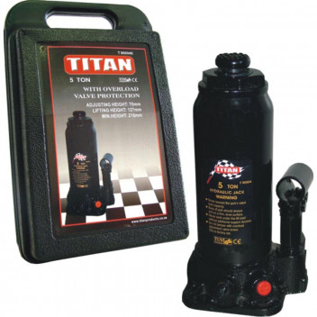 TITAN 5 TON HYDRAULIC BOTTLE JACK