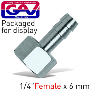 AIRCRAFT FEMALE GALVANIZED HOSE ADAPTOR 6MM 1/4INCH