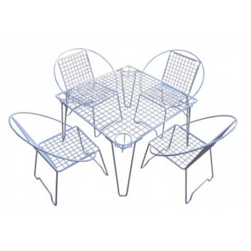 KIDDIES 5PC TABLE & CHAIR SET (WHITE)