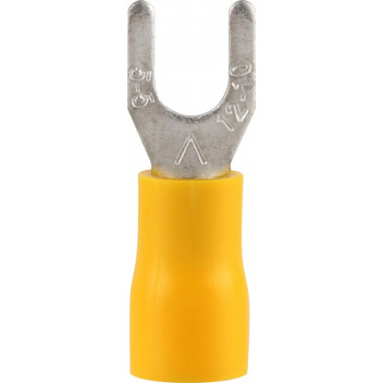RUWAG PRE-INS SPADE TERMINAL YELLOW 4MM 8 PER PACK