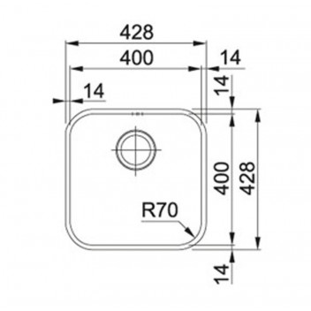 FRANKE STELLA SINGLE BOWL SINK UNDERMOUNT INC. WASTE 428X190MM