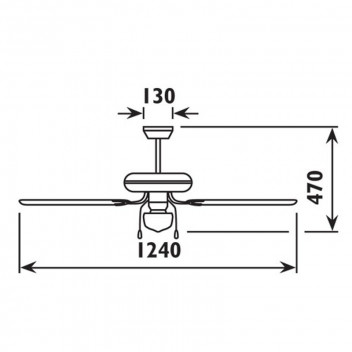 EUROLUX WHITE 52INCH 1 LIGHT CEILING FAN