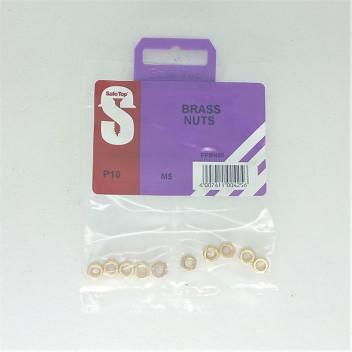 BRASS HEXAGON FULL NUT 5MM 10PER PACK