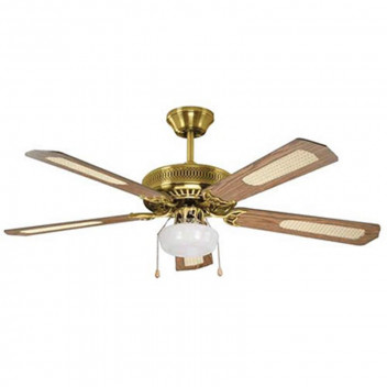 EUROLUX 4BALDE 52INCH ANTIQUE BRASS CEILING FAN AND 1X LIGHT