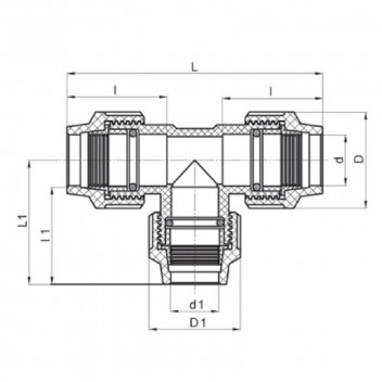 TEE REDUCE COMPRESSION HDPE 40X32X40MM