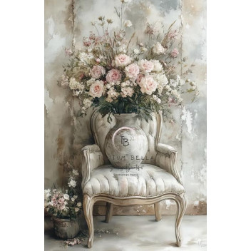 CHAIR OF ROSES DECOUPAGE A4