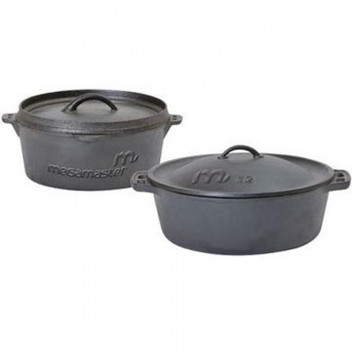 CAST IRON FLAT BOTTOM COOKING POT NO12