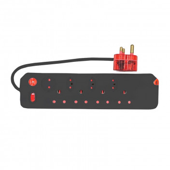 ELECTRICMATE BLACK 8WAY HIGH SURGE PROTECT MULTIPLUG