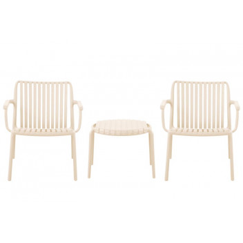 IBIZA PLASTIC WARM WHITE BALCONY SET