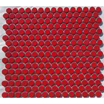 PENNY ROUND RED GLOSS MOSAIC 324X310MM