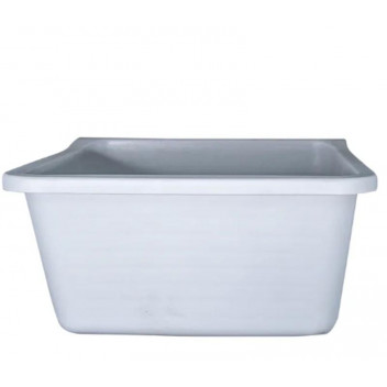 PVC WHITE SINGLE BOWL WASHTROUGH INCLUDING BRACKET 480X420X430MM